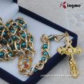 6mm beads with gold chain pope john paul rosary